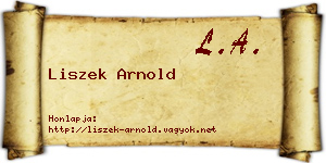 Liszek Arnold névjegykártya